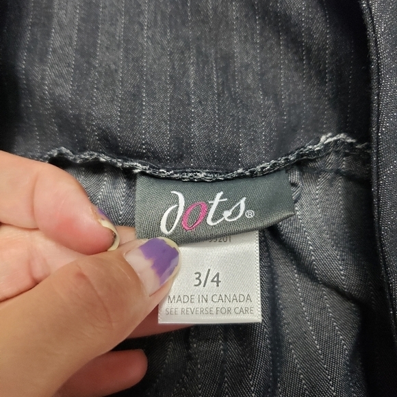 Dots gray and white pin stripe flare leg dress pants juniors size 3/4 - Picture 8 of 13